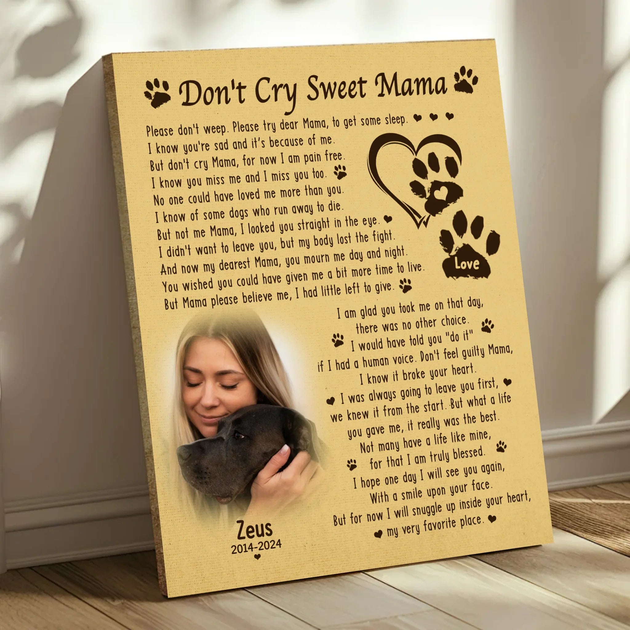 Don't Cry Sweet Mama Poem
